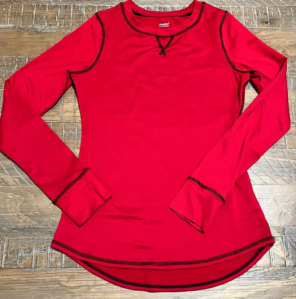 ClimateRight by Cuddl Duds Women's Crewneck Fleece Base Layer Top Pajama